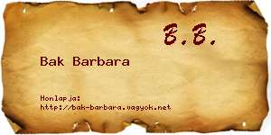 Bak Barbara névjegykártya
